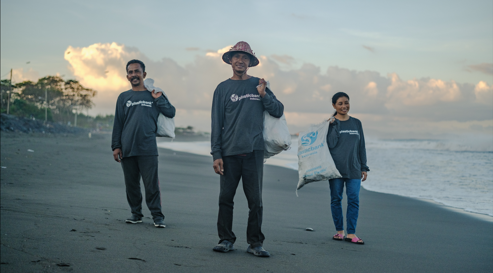 PlasticBank-Indonesia-August2022-Sarito and his friends collect plastic at Padang Galak Beach in Denpasar, Bali.jpg